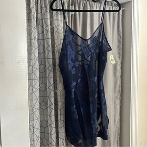NWT Vintage Floral Sheer Slip Dress L California Dynasty